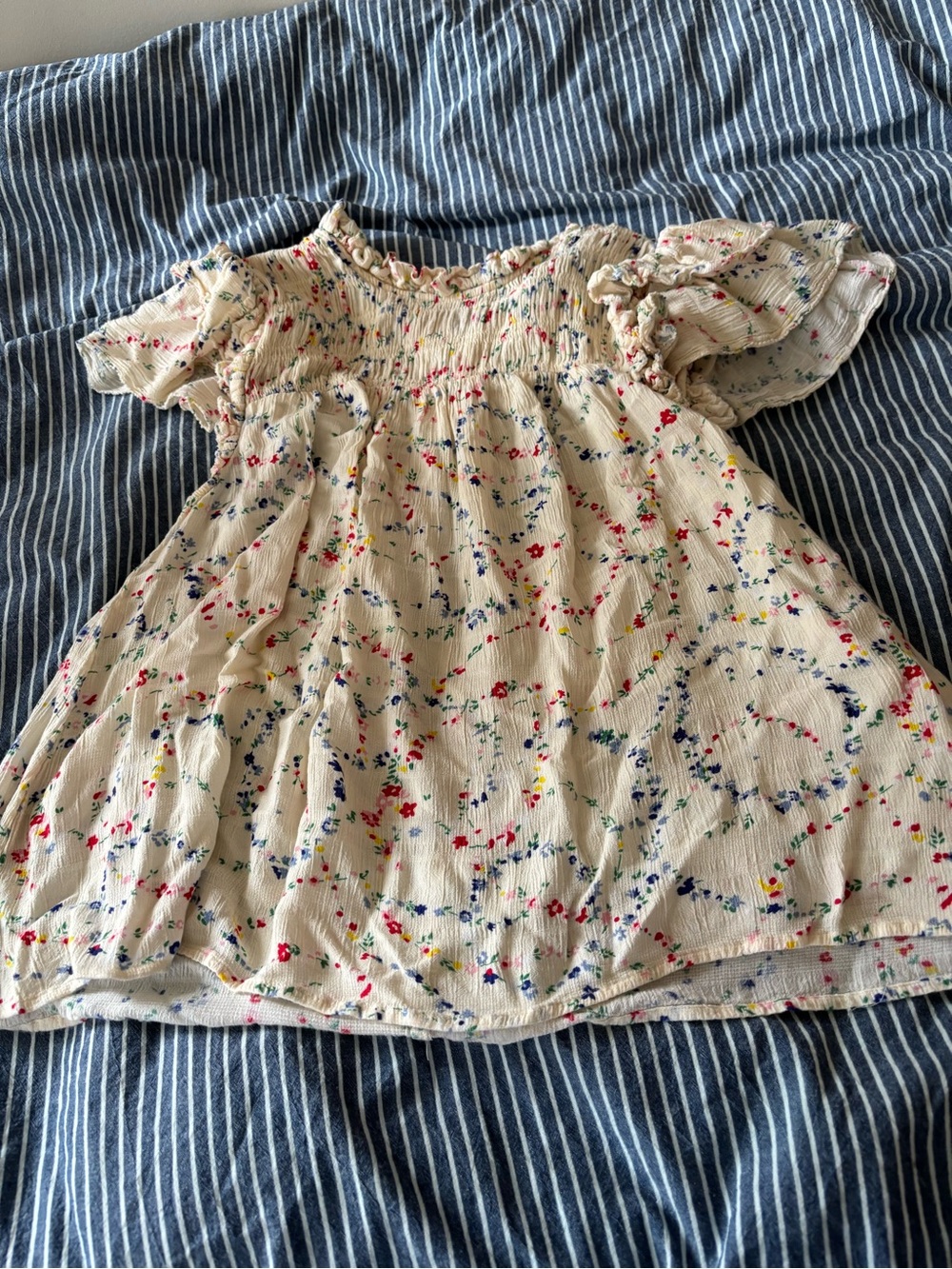 Sea New York Allison Floral Print Smocked Top XS